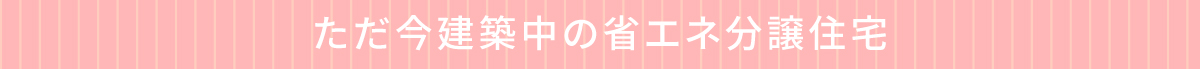 ただ今建築中の省エネ分譲住宅