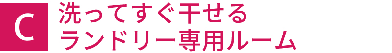 洗ってすぐ干せるランドリー専用ルーム