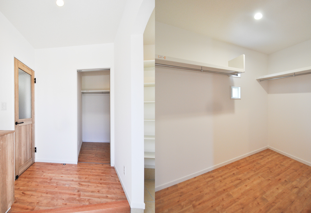 玄関ホールの正面にあるファミリークローゼット