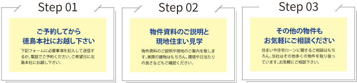 ご予約してから北島本社にお越し下さい