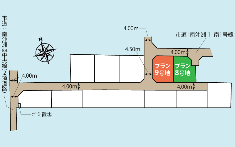 徳島市南沖洲一丁目の区画図