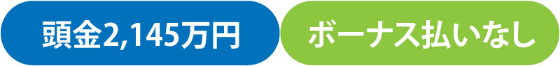 借入額2,145万円 ボーナス払いなし